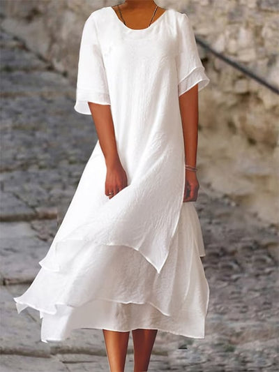 Nina – Elegante Zomerjurk met Korte Mouwen