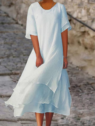 Nina – Elegante Zomerjurk met Korte Mouwen