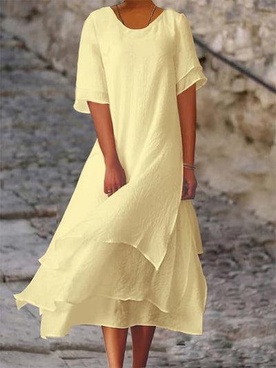 Nina – Elegante Zomerjurk met Korte Mouwen