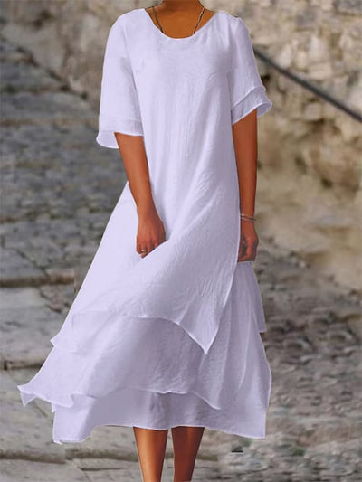 Nina – Elegante Zomerjurk met Korte Mouwen