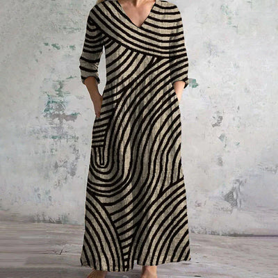Amaya - Vintage gestreepte jurk