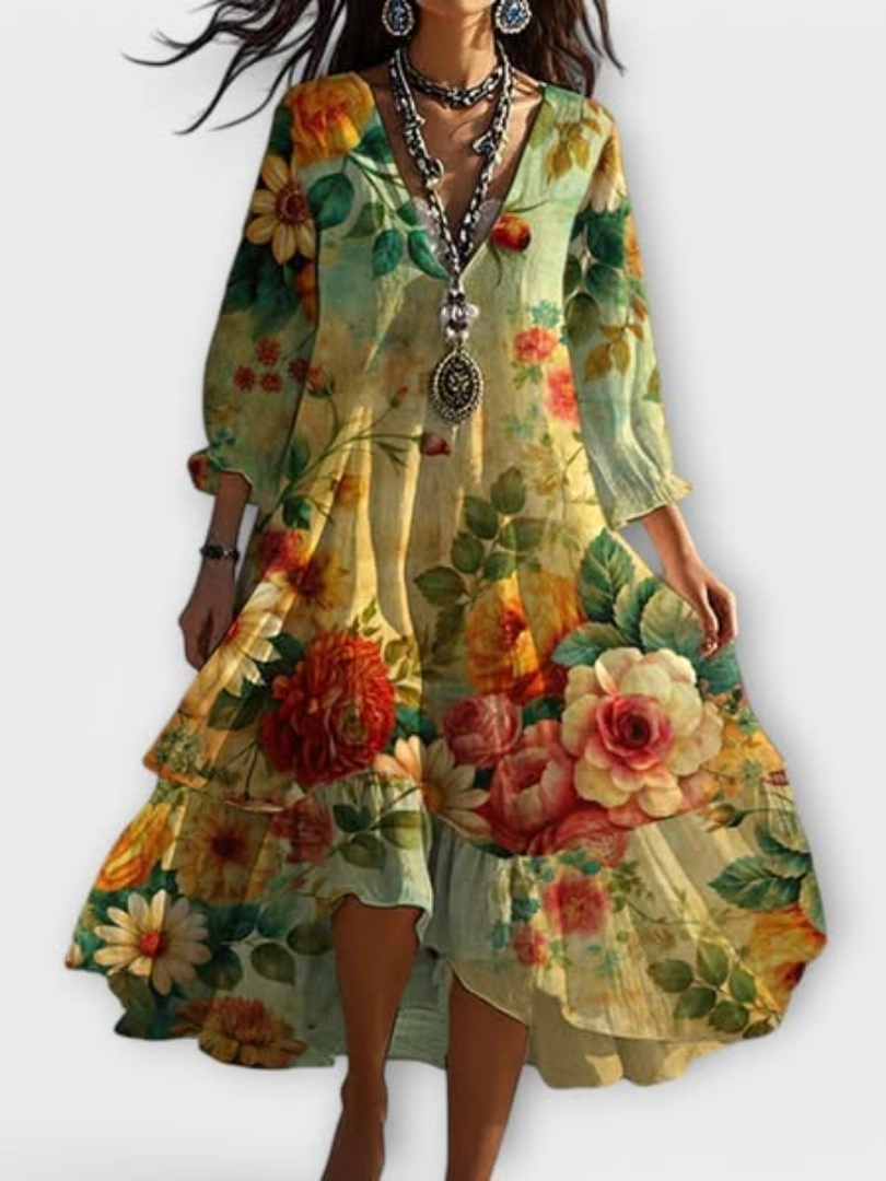 Rozemarijn | Vintage Bloemenjurk