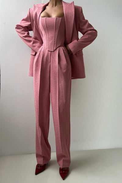 Noémie – 3-Delige Powerlook Set met Dubbel Geknoopte Blazer