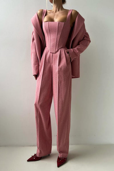 Noémie – 3-Delige Powerlook Set met Dubbel Geknoopte Blazer