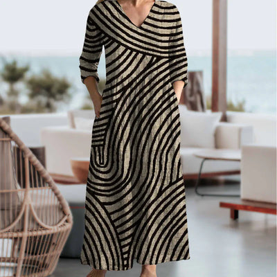 Amaya - Vintage gestreepte jurk